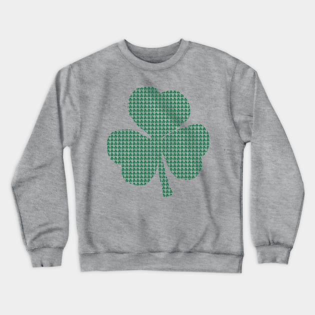 Green Shamrocks in a Shamrock Crewneck Sweatshirt by ellenhenryart